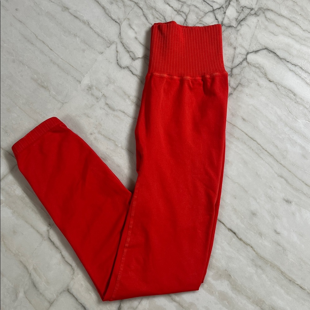 Free People Women's Red and Orange Leggings woman’s size m/L . m/g